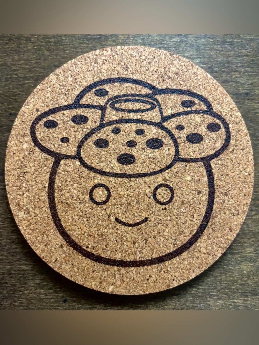 Pokemon Vileplume Face Laser Engraved Cork Coaster